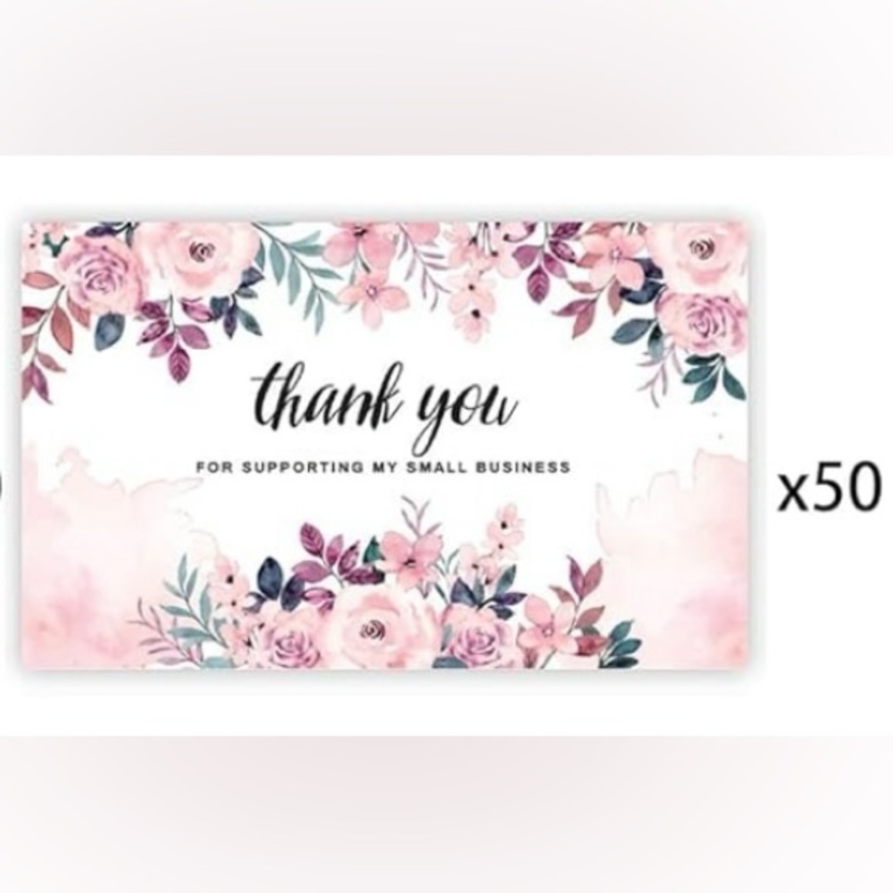 Thank You Cards - Qty 50 - 2" x 3.5" Thank You For Supporting My Business